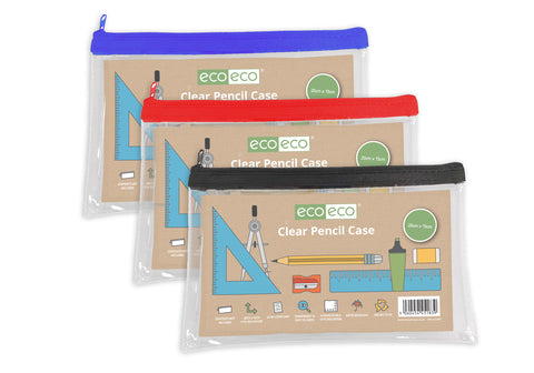 Clear PVC Flat Pencil Case - 20x13cm