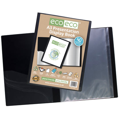 A3 50% Recycled 40 Pocket Presentation Display Book