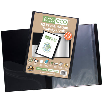 A2 50% Recycled 20 Pocket Presentation Display Book