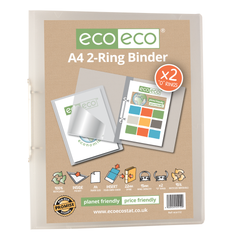 A4 Clear 95% Recycled Presentation 2 Ring Binder