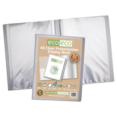 A5 Clear 50% Recycled 80 Pocket Presentation Display Book