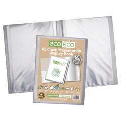 A5 Clear 50% Recycled 100 Pocket Presentation Display Book and Box