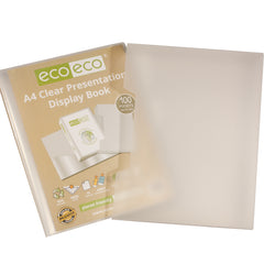 A4 Clear 50% Recycled 100 Pocket Presentation Display Book and Box