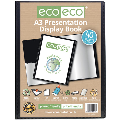 A3 50% Recycled 40 Pocket Presentation Display Book