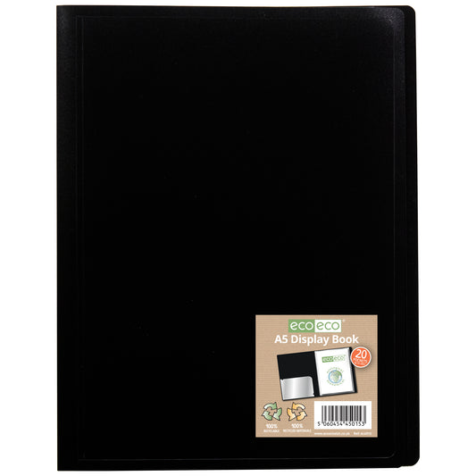 A5 100% Recycled 20 Pocket Flexicover Display Book