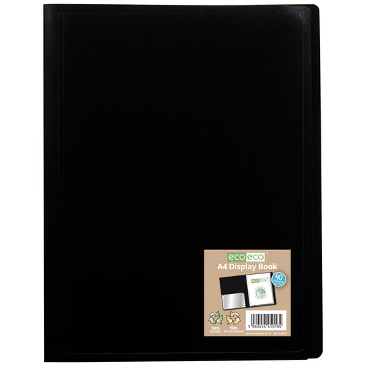 A4 100% Recycled 40 Pocket Flexicover Display Book