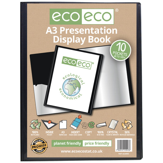 A3 50% Recycled 10 Pocket Presentation Display Book